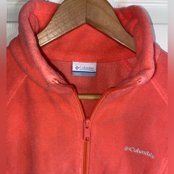 Columbia Women's Coral Pink Zip Up Fleece Jacket Size Large - Picture 4 of 8
